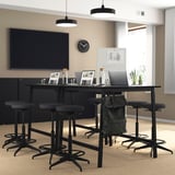 MITTZON Conference table, black stained ash veneer/black, 120x108x105 cm