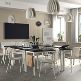 MITTZON Conference table, black stained ash veneer/white, 120x68x75 cm