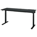 MITTZON Desk, black stained ash veneer/black, 160x60 cm