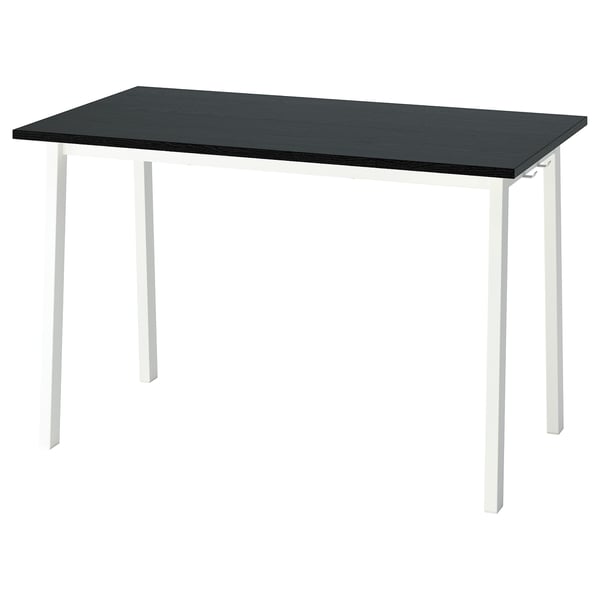 MITTZON Table top, black stained/ash veneer, 120x68 cm