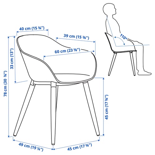 Illustration with measurements for the product: MÖRBYLÅNGA.