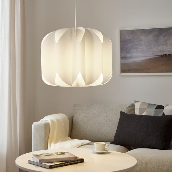 MOJNA pendant lamp shade, textile/white, 47 cm IKEA