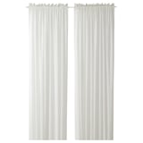 MUNKBOMAL Sheer curtains, 1 pair, with rod pocket/white, 145x300 cm