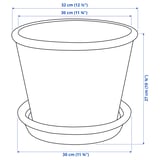 MUSKOTBLOMMA Plant pot with saucer, in/outdoor terracotta, 24 cm