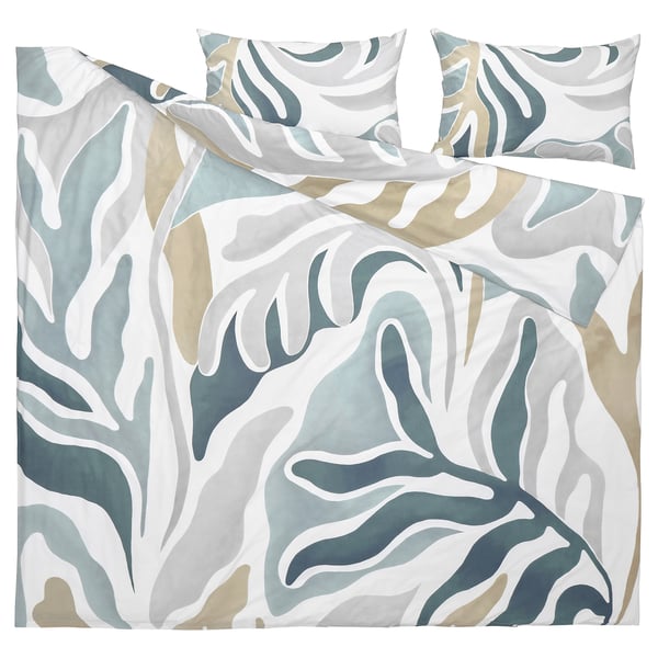 MYGGLASVINGE Duvet cover and 2 pillowcases, multicolour, 240x220/50x80 cm