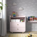 MYLLRA Changing table with drawers, pale pink