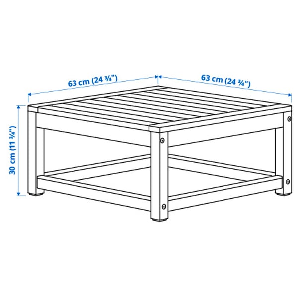 NÄMMARÖ Seat sec for modular sofa, outdoor, light brown stained