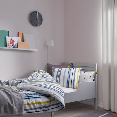 NATTSLÄNDA Duvet cover and pillowcase, stripe pattern/multicolour, 150x200/50x80 cm