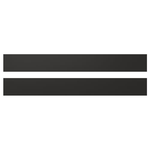 Black rectangular panels; modern, stylish design; recycled materials.