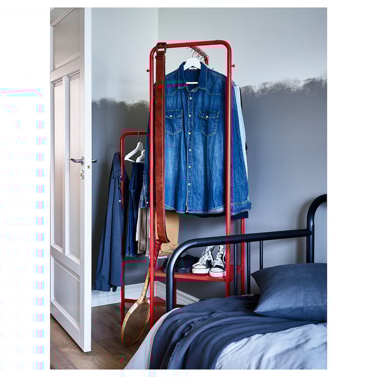 NIKKEBY Clothes rack, red, 80x170 cm IKEA