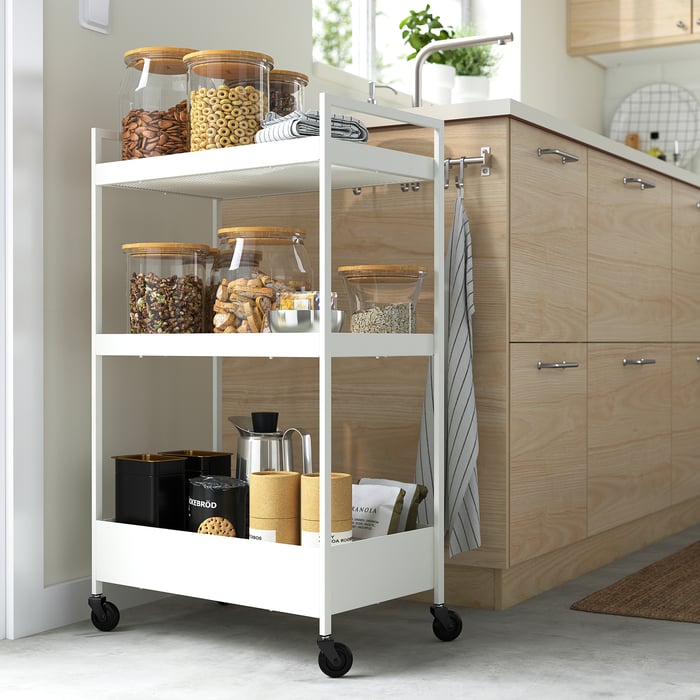 NISSAFORS trolley, white, 50.5x30x83 cm IKEA