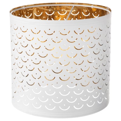 NYMÖ Lamp shade, white/brass-colour, 24 cm
