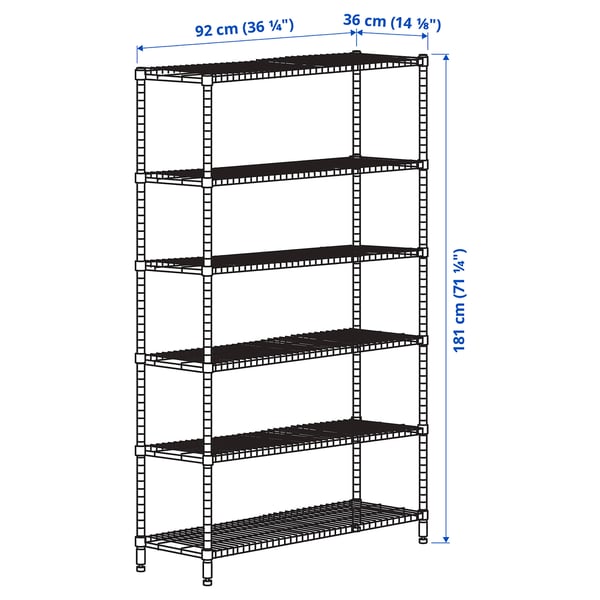 OLAUS 1 shelf section, 92x36x181 cm