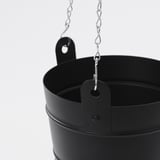 PÄRLRÖNN Hanging planter, in/outdoor/black, 15 cm
