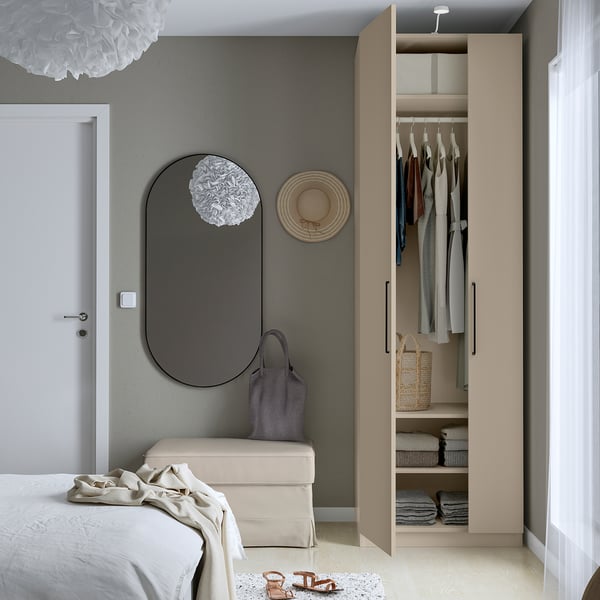 PAX / FORSAND Wardrobe combination, grey-beige/grey-beige, 75x60x236 cm