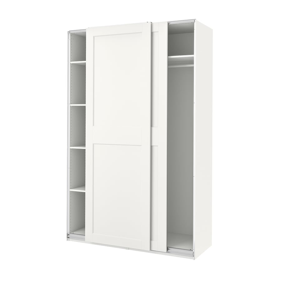 PAX / GRIMO wardrobe, white/white, 150x66x236 cm IKEA