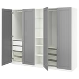PAX / GULLABERG Wardrobe combination, grey grey/white, 235x60x201 cm