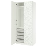 PAX / LINNABERG Wardrobe combination, white/patterned, 100x60x236 cm