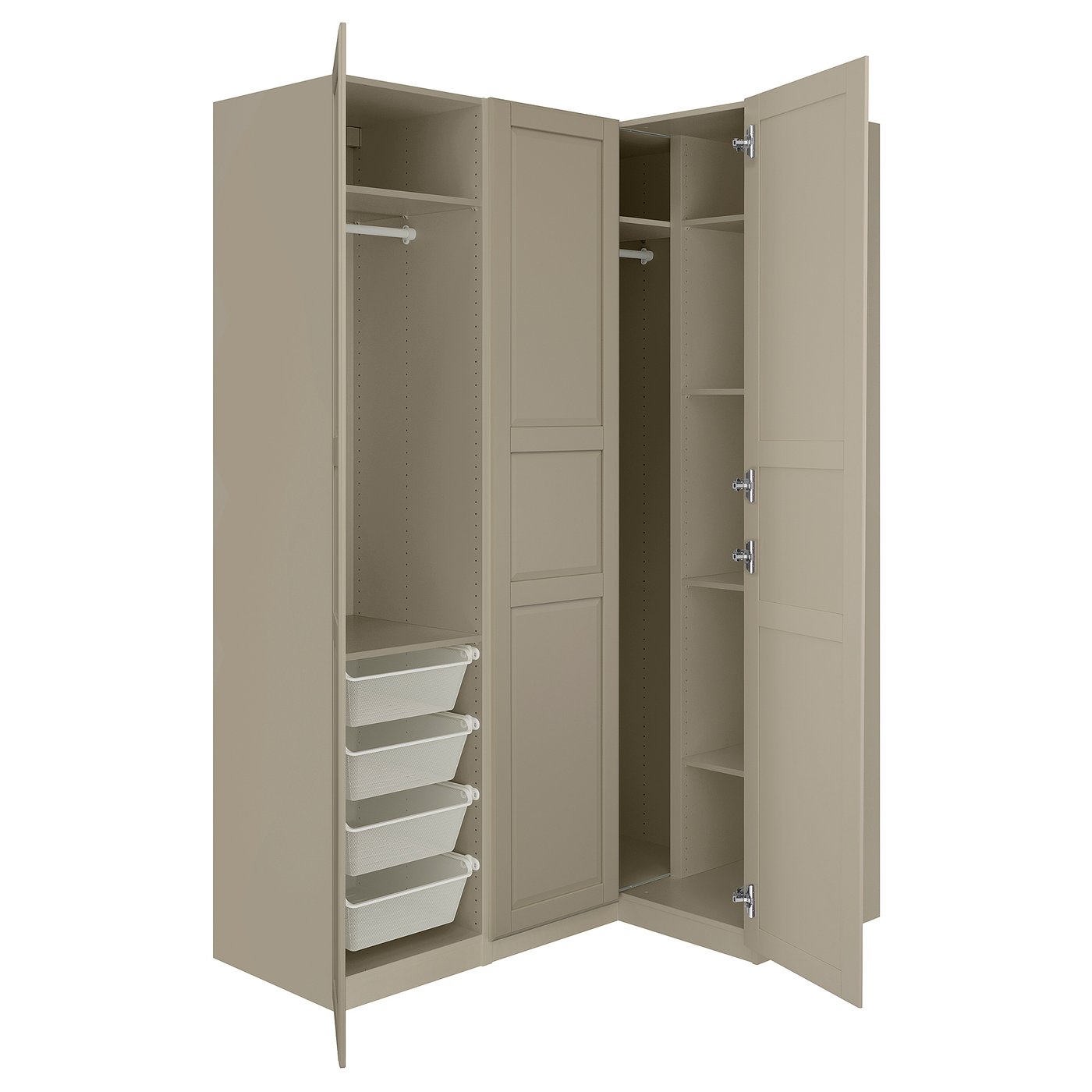 IKEA PAX/TYSSEDAL Wardrobe combination 161x111x236 cm grey-beige/grey-beige