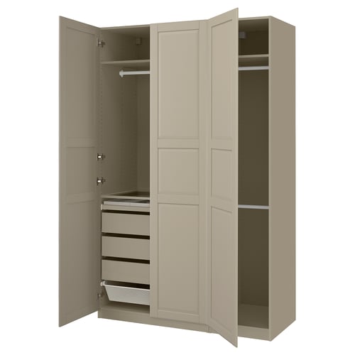 PAX / TYSSEDAL Wardrobe combination, grey-beige/grey-beige, 150x60x236 cm