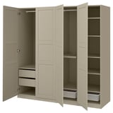 PAX / TYSSEDAL Wardrobe combination, grey-beige/grey-beige, 200x60x201 cm