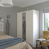 PAX / TYSSEDAL Wardrobe combination, white/mirror glass, 150x60x201 cm