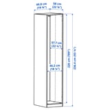 PAX Wardrobe frame, white, 50x58x236 cm