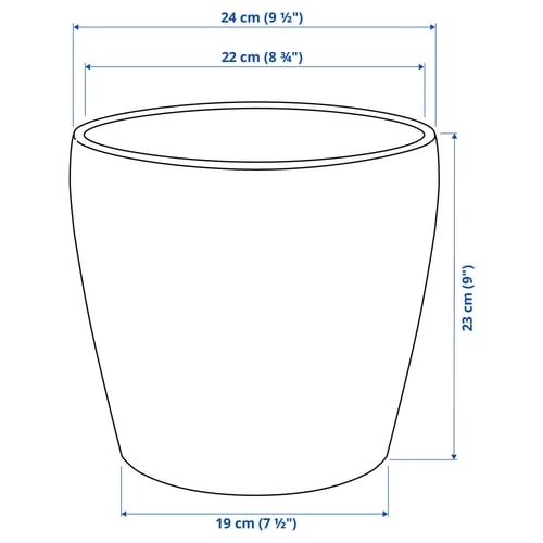 PERSILLADE Plant pot, dark grey, 19 cm