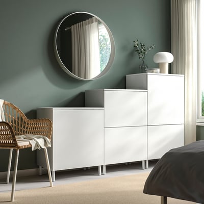 PLATSA Cabinet, white/Fonnes white, 180x42x113 cm