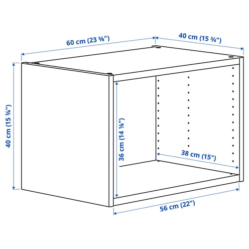 Illustration with measurements for the product: PLATSA.