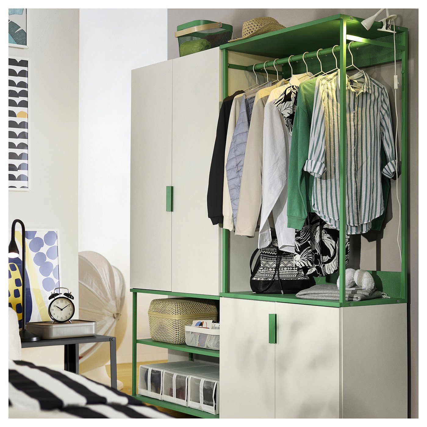 Buy PLATSA Open clothes hanging unit, green, 80x40x120 cm - IKEA