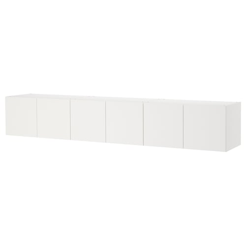 A white PLATSA storage unit, featuring multiple rectangular compartments with smooth surfaces and flat doors, designed for wall mounting.