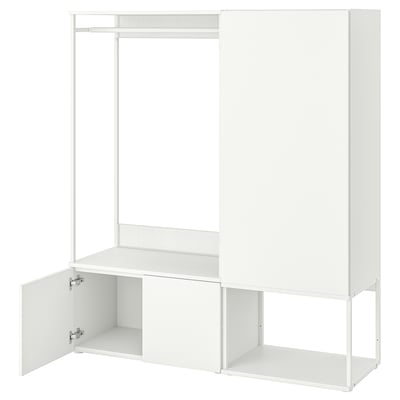 PLATSA Wardrobe with 3 doors, white/Fonnes white, 140x42x161 cm