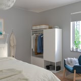 PLATSA Wardrobe with 3 doors, white/Fonnes white, 140x42x161 cm