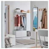 PLATSA Wardrobe with 3 doors, white/Fonnes white, 140x42x161 cm