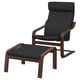 Option: POÄNG Armchair and footstool, brown/Hillared anthracite