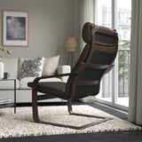POÄNG Armchair, brown/Glose dark brown