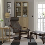 POÄNG Armchair, brown/Glose dark brown