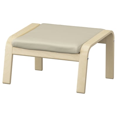 POÄNG Footstool, birch veneer/Glose eggshell
