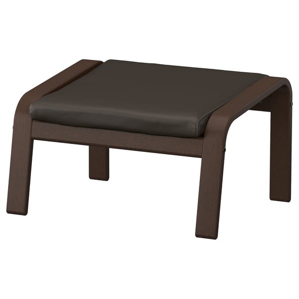 POÄNG Footstool, brown/Glose dark brown