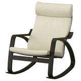 POÄNG Rocking-chair, black-brown/Glose eggshell