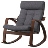 POÄNG Rocking-chair, brown/Gunnared dark grey