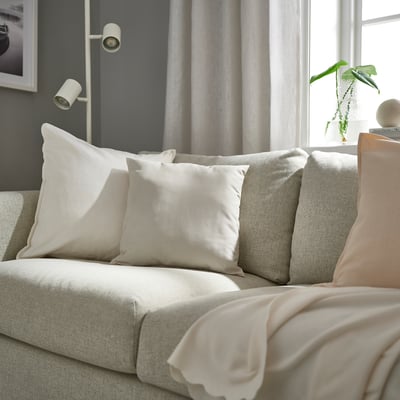 PROFETBLOMMA Cushion, light beige, 40x40 cm
