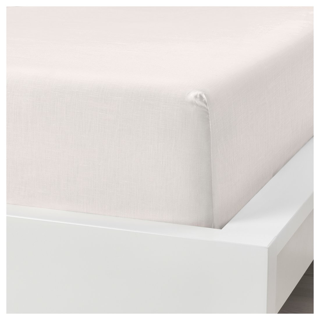 PUDERVIVA Fitted sheet white IKEA