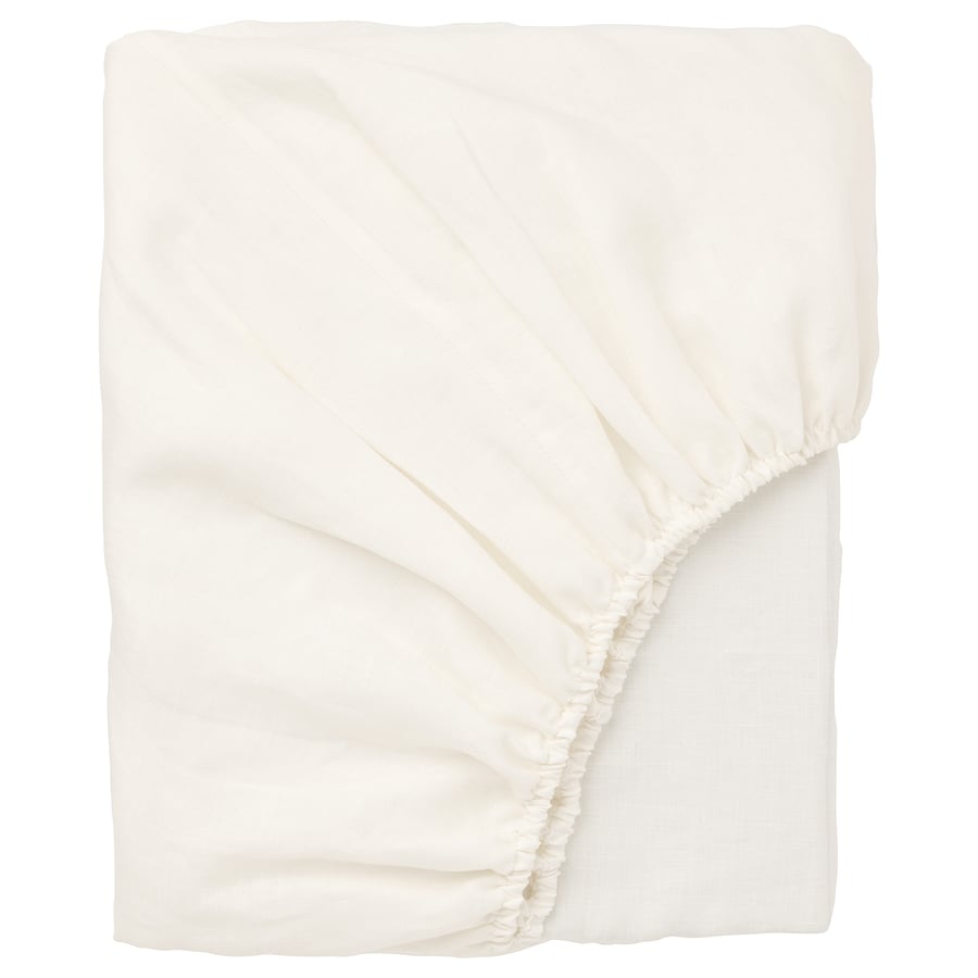PUDERVIVA Fitted sheet white IKEA