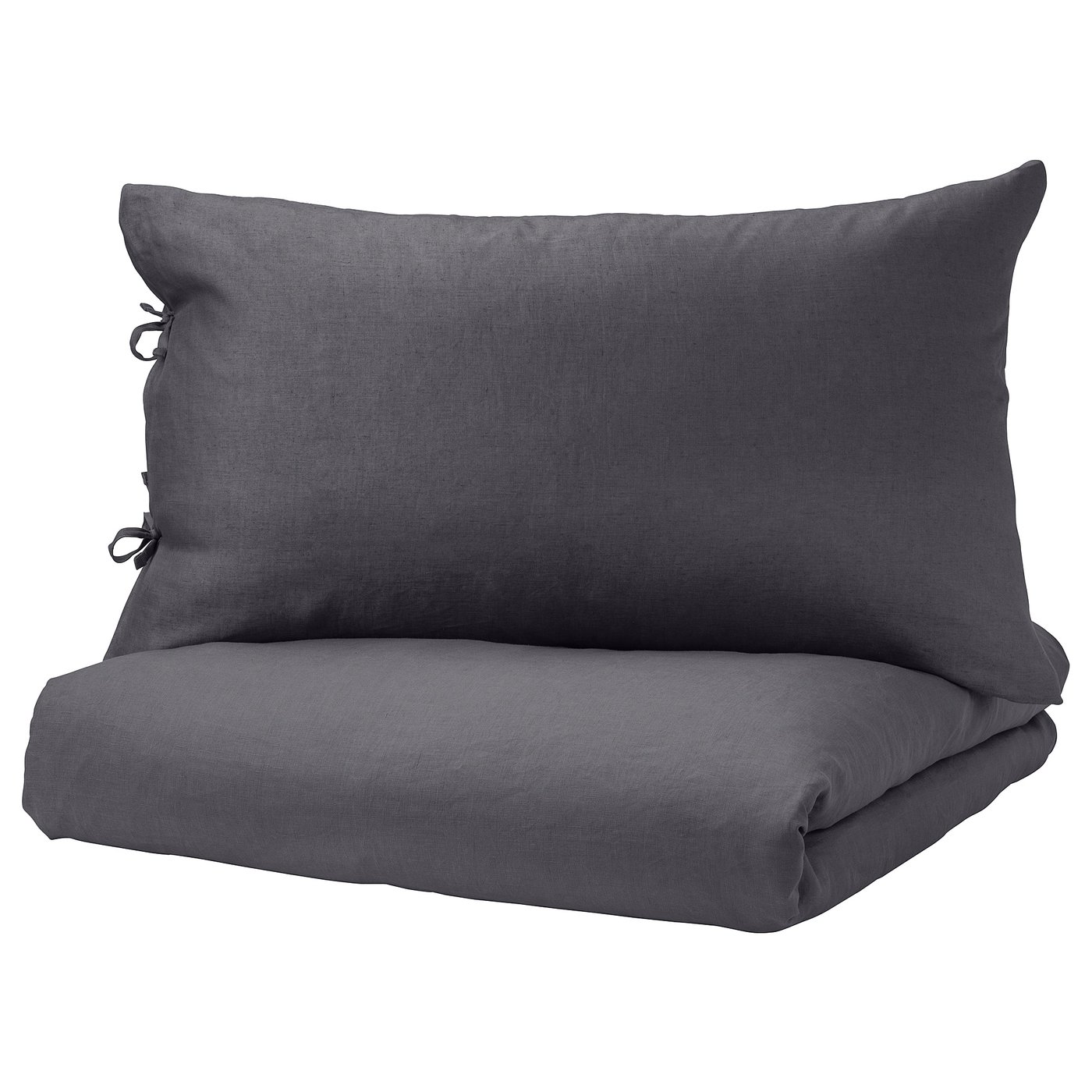 Buy Puderviva Quilt Cover And 2 Pillowcases Dark Grey Online Ikea