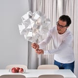 RAMSELE Pendant lamp, geometric/white, 43 cm