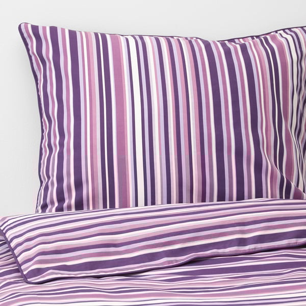 Buy Randgras Quilt Cover And 2 Pillowcases Lilac Stripe Online
