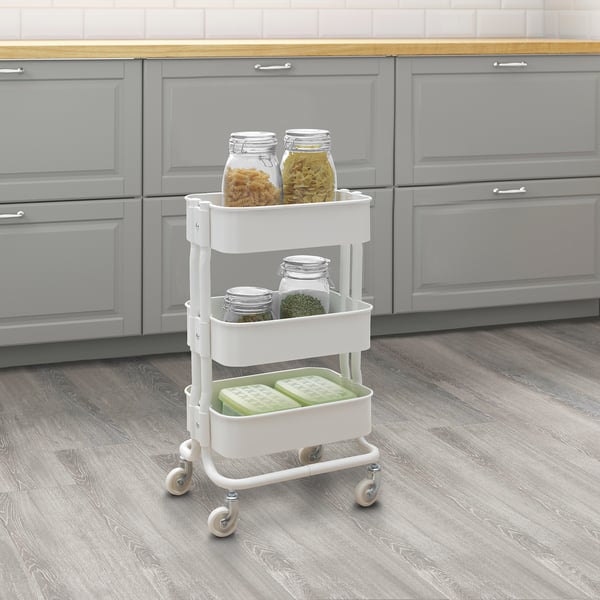 RÅSHULT Trolley, white, 28x38x65 cm