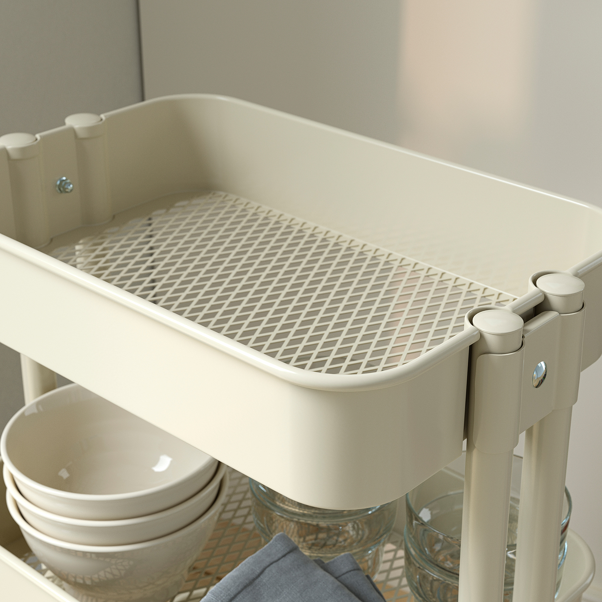 RÅSKOG Trolley, beige, 35x45x77 cm